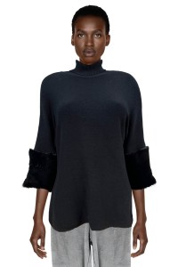 Black Sweater with puffy sleeves