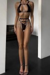 Sexy black lingerie set with chains