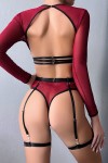 burgundy sexy lingerie set