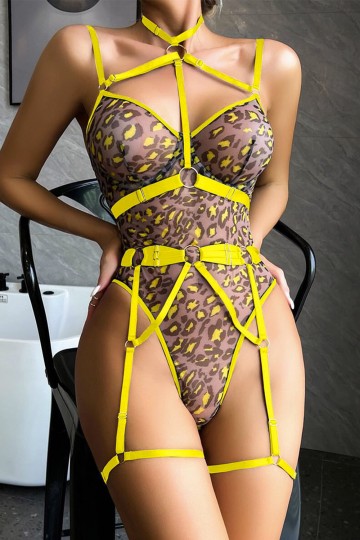 Body sexy con estampado de leopardo