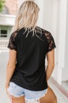 Black top with lace sleeves