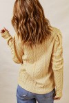 Khaki Textured Knit Puff Sleeve Top