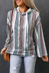 Pull à capuche multicolore