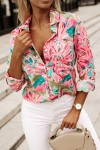 Multicolor blouse with abstract pattern