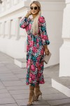 Floral dress with puff sleeves