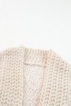 Cardigan ouvert sur le devant en tricot Popcorn abricot