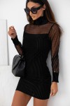 Close-fitting black dress