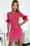 Close-fitting pink dress