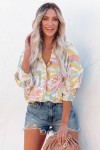 Multicolor abstract pattern shirt