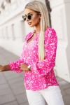 Pink patterned blouse