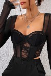 Black corset with long sleeves