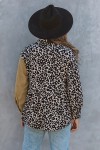 Leopard corduroy shirt jacket