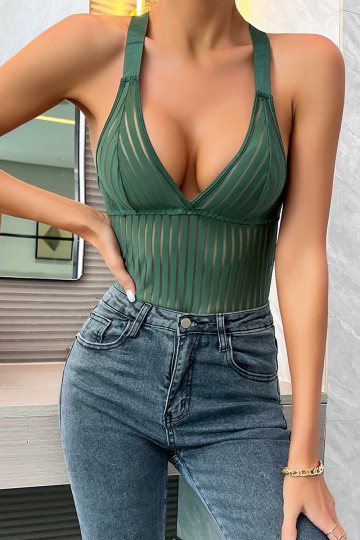Sexy green bodysuit