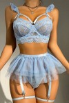 Sexy blue lace lingerie set