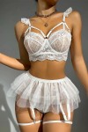 Sexy white lace lingerie set