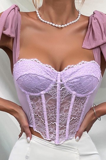 Lilac lace bustier