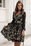 Skater dress with black lace