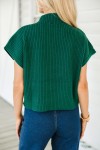 Green ribbed knit sleeveless sweater