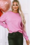 Beaded pink sweater