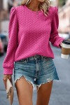 Pink puff sleeve sweater