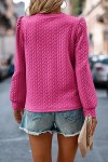 Pink puff sleeve sweater