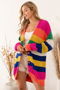 Multicolored striped vest