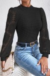 Black sweater with balloon sleeves
