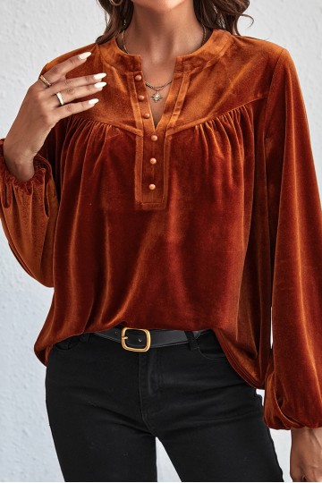 Blusa de terciopelo naranja