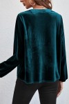 Bleu velvet blouse