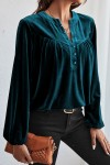 Bleu velvet blouse