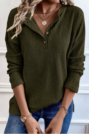 Textured green sweater