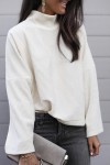 White high-neck sweater
