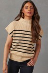 Black striped sleeveless sweater