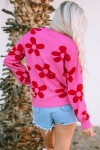 Pink sweater with large flowers
