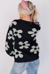 black sweater with large flowers