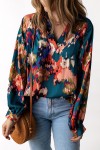 Multicolor abstract print blouse
