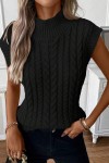Black cable knit sweater