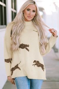 Jersey estampado leopardo beige