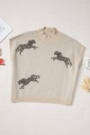 Nude leopard print sweater