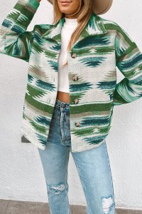 Green patterned overshirt