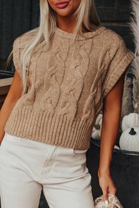 Beige cable sweater