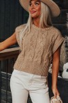 Beige cable sweater