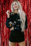 Black animal print sweater