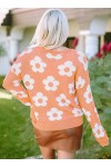 Orange floral sweater