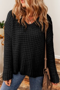 black crochet sweater