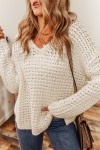 white crochet sweater