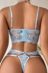 Sexy blue lace lingerie set