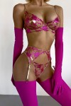 Sexy fuchsia lingerie set
