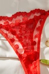 Red Heart pattern lingerie set