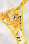 Conjunto de lencería de encaje floral amarillo